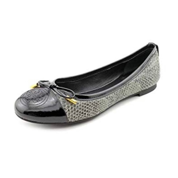 Tory Burch black snake print ballerinas size 6M - Picture 1 of 11